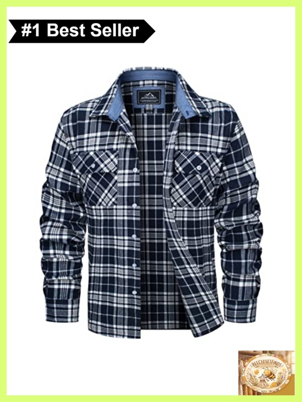 Mens Cotton Flannel Shirt Long Sleeve Plaid Button Down